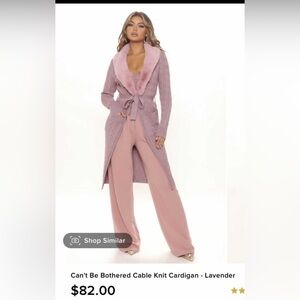 FREE SHIPPING -NO FURTHER DISCOUNTS New Fashion Nova Pink Fur Trim Open Cardigan